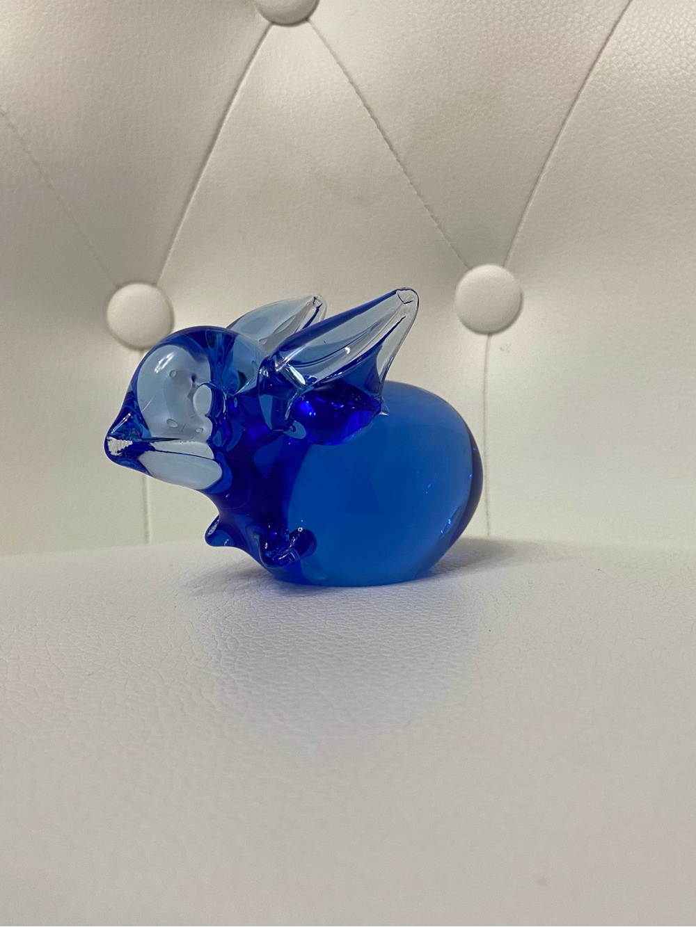 Cobalt Blue Glass Bunny Rabbit United States Commemorative Fine Art Gallery